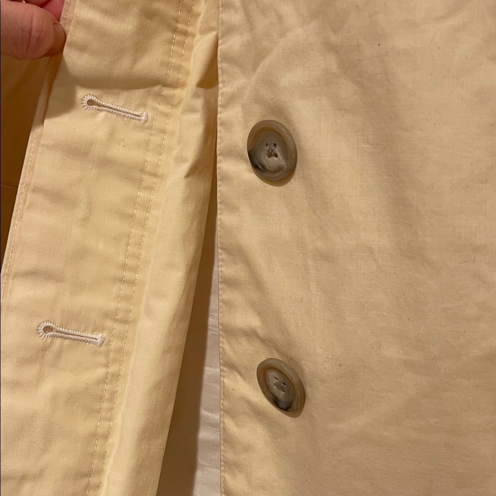 Coach Yellow Sateen Walking Trench Coat Jacket Signature Lining Size XS - Picture 9 of 15